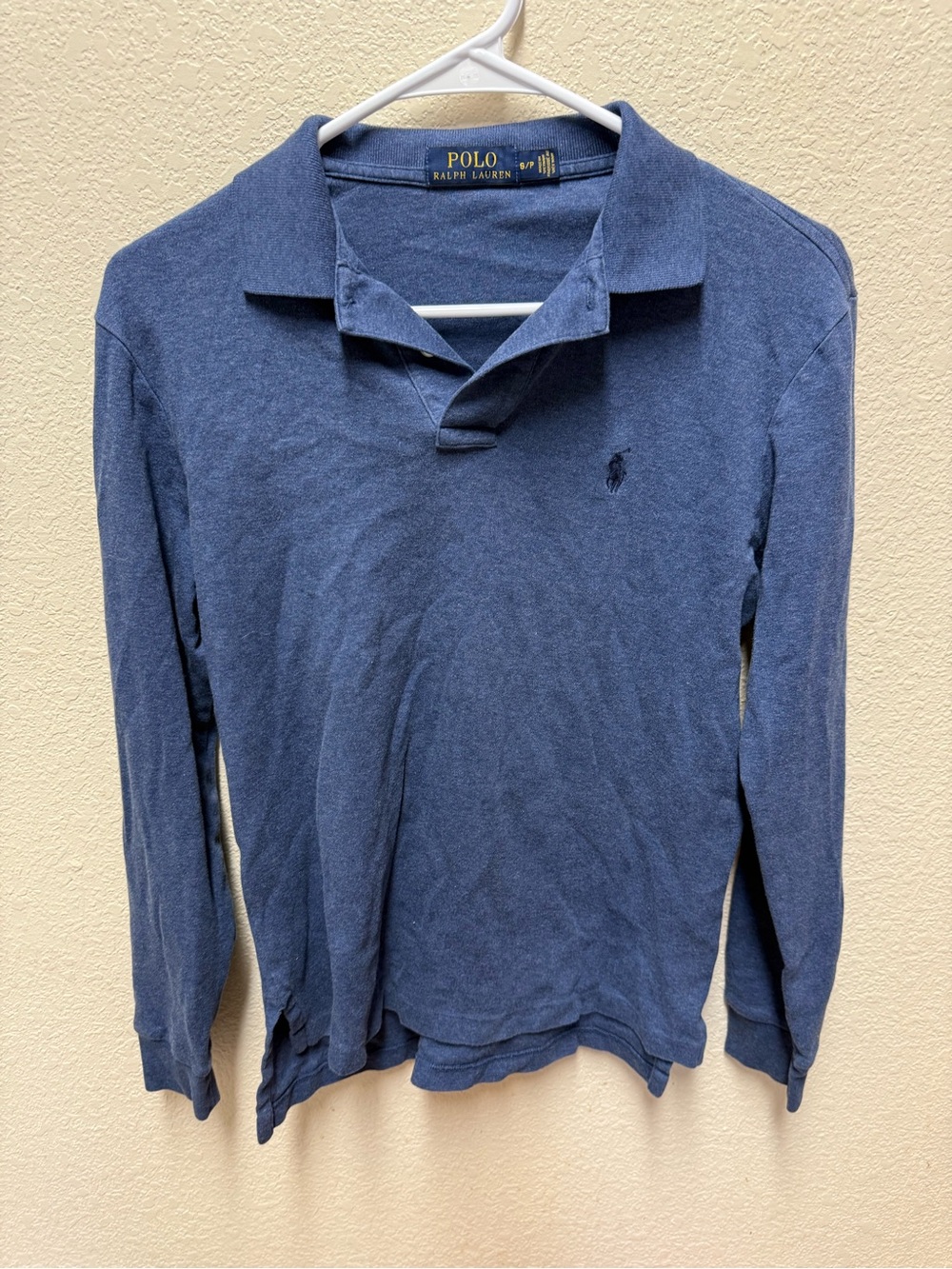Mens Ralph Lauren Polo Shirt Light Blue, 100% Linen, Button-Up, Size S/P